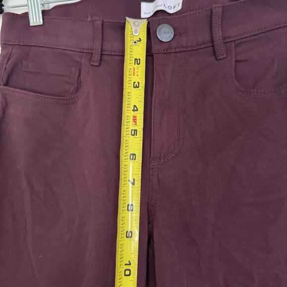 LOFT Leggings Women’s 4 27 Maroon Soft 5 Pocket Style Stretch Holiday - Picture 4 of 6